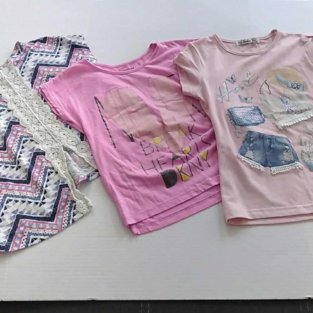 Girls Short Sleeve Tops Lot 3 Shirts Size 6